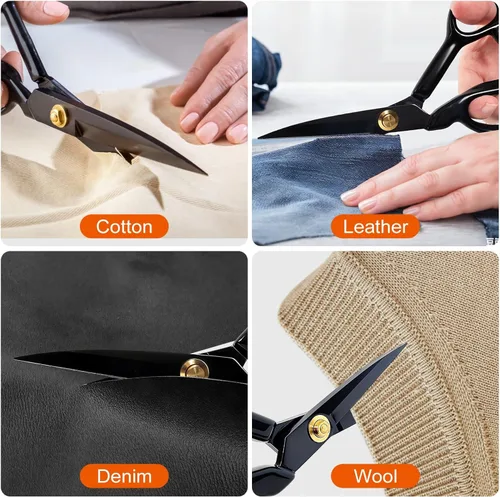 Miniatura 5 de Tijeras de tela de alta resistencia de 8 pulgadas, tijeras a medida, cuchillas ultra afiladas y asas de agarre cómodo, para oficina, hogar, costura
