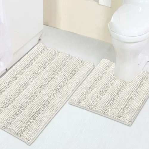 Miniatura 53 de Turquoize Alfombras de Baño de Chenilla Peludas Alfombra de Baño Antideslizante Gruesas Alfombras Peludas para Baño Chenilla Juego de Alfombra