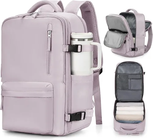 Miniatura 21 de VGCUB - Mochila grande para viaje, trabajo, negocios, mochila para laptop aprobada como equipaje de mano para vuelos, unisex, Negro -, Grande, Large