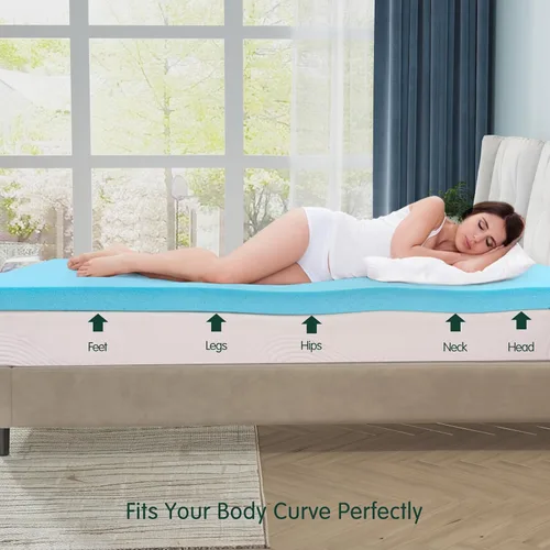 Miniatura 8 de CHUN YI Cubrecolchón de espuma viscoelástica, con infusión de gel refrescante para aliviar la presión, certificado CertiPUR-US