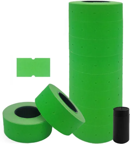 Miniatura 9 de Motex 1 línea en blanco - 10,000 etiquetas verdes en blanco para pistolas de precio y fecha, compatibles con MX-5500 y pistolas Perco de 1 línea
