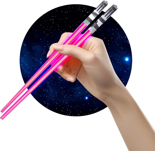 Miniatura 13 de Palillos de sable de luz con luz LED - Sables de luz brillantes de Star Wars, palillos reutilizables para sushi, juego de palillos con luz LED de 1