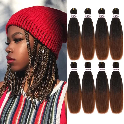 Miniatura 13 de Liang Dian Cabello para hacer trenzas, Cabello estirado para hacer trenzas, 12 pulgadas, 8 paquetes, color ombre púrpura, para sellar en agua