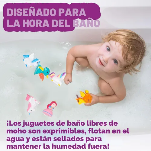 Miniatura 2 de Tub Works® Juguetes de baño herméticos de fantasía, paquete de 6 Diseño de juguetes de baño sellados sin agujeros que mantiene la humedad fuera