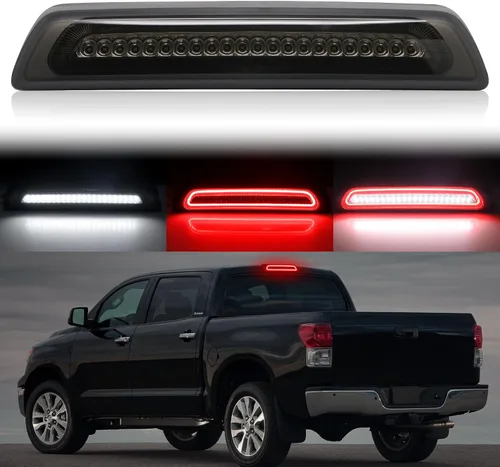Tercera luz de freno LED compatible con Tundra 2007-2021, luz de freno central trasera de montaje alto, lámpara de carga estroboscópica estilo F1,