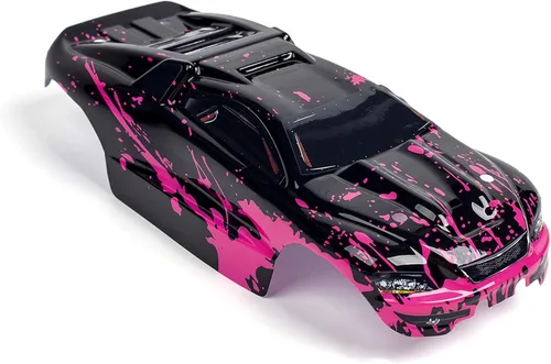 Miniatura 4 de Cuerpo personalizado, color rosa intenso sobre negro, compatible con e-Revo Mini escala 1/16 RC coche o camión (camión no incluido) ERMN-HP-01