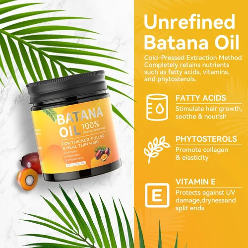 Miniatura 4 de Aceite de batana - Acondicionador orgánico para el cabello de Batana restaura el cabello fino y el cuero cabelludo dañados, máscara de pasta
