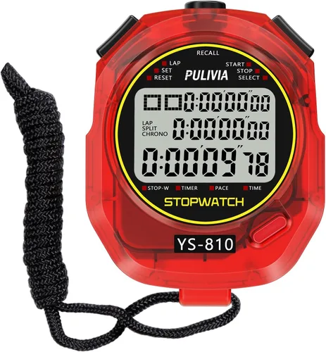 Miniatura 13 de Cronómetro Deportivo Temporizador con Memoria de 10 Vueltas Divididas Reloj Digital de Parada, Temporizador de Cuenta Regresiva Modo de Ritmo Reloj