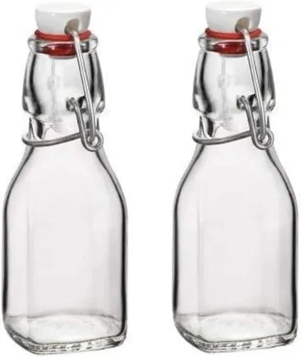 Miniatura 10 de Bormioli Rocco Botella de Vidrio con Tapa Basculante (Juego de 2) – Contenedor Reutilizable de 17 oz con Cierre de Metal Seguro, Ideal para Jugos