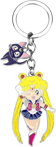Miniatura 2 de Sailor Moon Tsukino Usagi con gato clave cadena llavero llavero