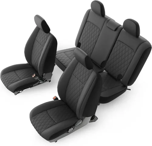 Miniatura 8 de GIANT PANDA Fundas de asiento delantero para Jeep Wrangler JL 2018-2026 Sport Sahara Rubicon Unlimited Willys, protectores de asiento de piel Negro