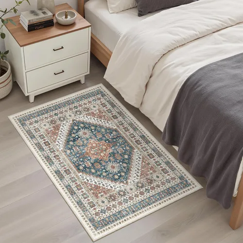 Miniatura 198 de Madane Tapete lavable de 2 x 10 pies para pasillo, cocina, recibidor, clásico, suave, antideslizante para interiores, casa de campo, baño, sala
