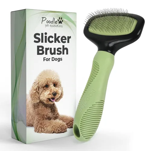 Miniatura 12 de Poodle Pet Slicker Brush – Para perros, gatos y conejos – Elimina la piel enmarañada, los nudos y el pelo suelto – Adecuado para el aseo