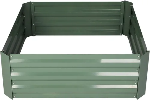 Miniatura 2 de LUCKYERMORE Jardineras elevadas, maceta de metal galvanizado de 32 x 32 x 12 pulgadas, con revestimiento antioxidante, para jardín o invernadero
