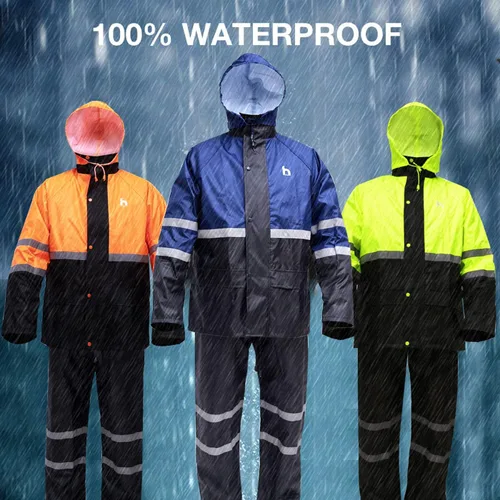 Miniatura 7 de DUP Traje de lluvia para hombres y mujeres, chaquetas y pantalones reflectantes, impermeables, para el trabajo, ligero, abrigo de lluvia