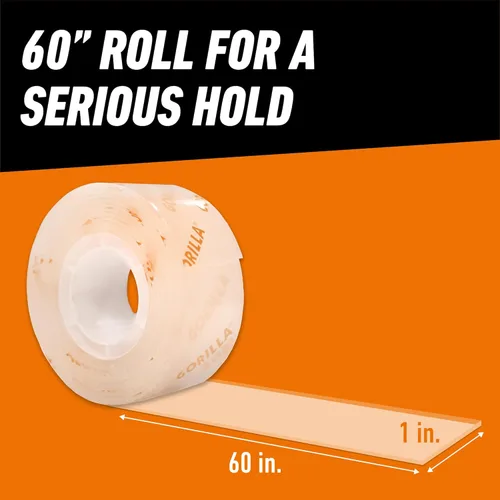 Miniatura 6 de Gorilla Resistente y transparente; cinta de montaje de doble cara; resistente a la intemperie; 1 x 60 pulgadas; transparente; (paquete de 2)