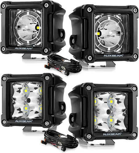 Auxbeam 3 pulgadas LED cubo luz Pods Spot Beam+DRL 2 modos LED barra de luz