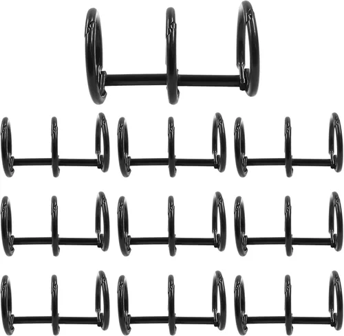 Miniatura 5 de Bonsicoky 10 piezas de 3 anillas de metal para hojas sueltas con bisagras de cierre, con diámetro interior de 20 mm, anillas para libros para diario