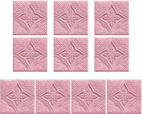Miniatura 11 de ECYC Ltd 10 paneles de pared de espuma 3D autoadhesivos de 13.78 x 13.78 x 0.12 pulgadas, paneles de pared de flores 3D para despegar y pegar