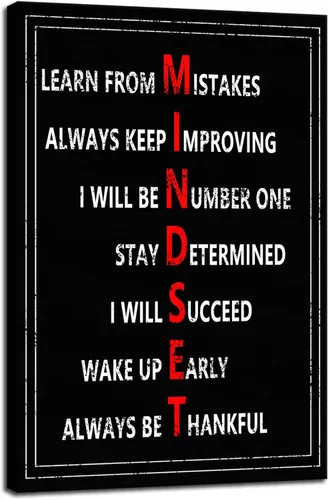 Miniatura 41 de WYJZDZQ8 Lienzo inspirador para la oficina, póster de arte de pared, cuadros motivacionales, lienzo con texto en inglés "How To Be Mentally Strong