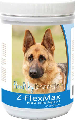 Healthy Breeds German Shepherd Z-Flex Max - Soporte para cadera y articulaciones para perro, 180 unidades
