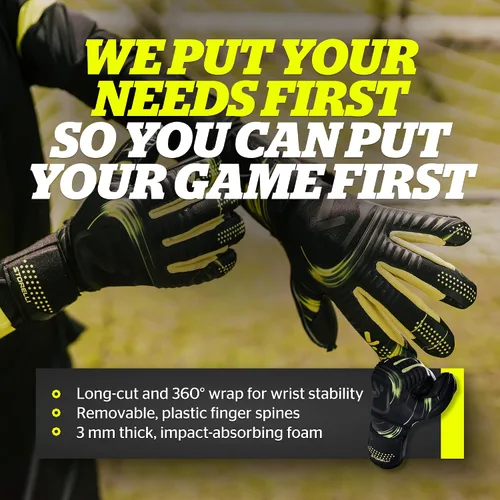 Miniatura 5 de Storelli Silencer Goalkeeper Gloves, with Removable Finger Spines, High-Impact Hand Protection, Soccer Accessories