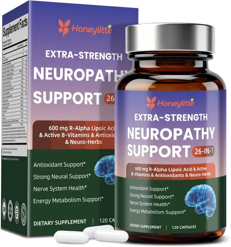 Suplementos de neuropatía de ácido alfa lipoico – con 600 mg de ácido R-alfa lipoico, NAC, ALC, vitamina activa B12 B1 B2 B6, magnesio – para la