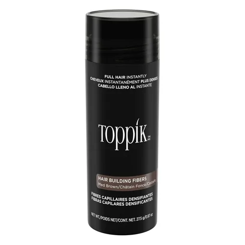 Toppik - Fibras de construcción para el cabello, color marrón medio, 27.5 g, relleno de cabello fino o delgado, cabello instantáneamente más grueso