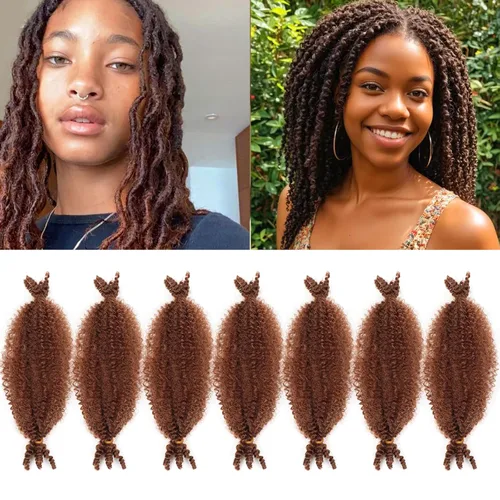 Miniatura 13 de 3 paquetes de cabello trenzado Marley Twist de 8 pulgadas, cabello afro twist elástico preseparado para rastas suaves de imitación, cabello