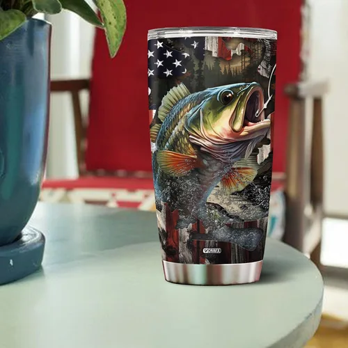 Miniatura 4 de Regalos personalizados de bajo para hombres, taza de café aislada de acero inoxidable de 20 onzas, vaso de viaje con tapa, regalo para amantes