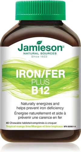 Miniatura 3 de Jamieson Iron + Vitamina B12, 45 pestañas masticables