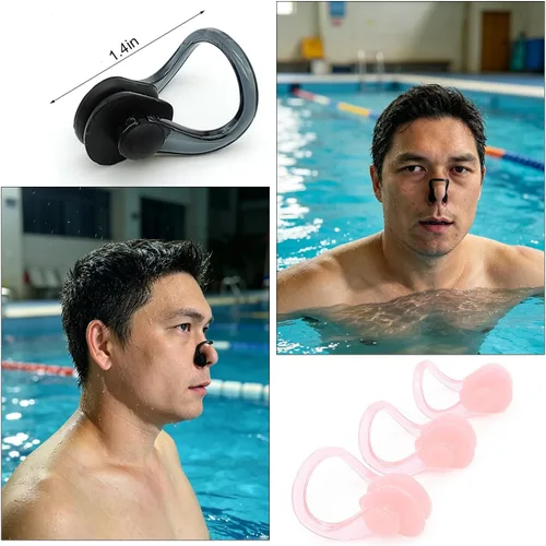 Miniatura 2 de Zooshine 12 piezas de clip de nariz de natación impermeables de gel de sílice para niños y adultos con color brillante