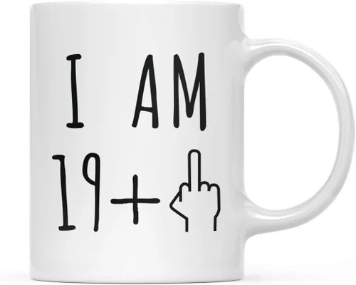 Miniatura 38 de Andaz Press Divertida taza de café de 11 onzas, regalo de broma de cumpleaños, I Am 49 + 1 dedo medio, 1 paquete, ideas de regalo de cumpleaños 50