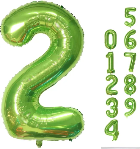 Miniatura 10 de Globo dorado champán con el número 5, globos de aluminio autoinflables grandes de 40 pulgadas del 0 al 9, globo de helio digital 5 dorado claro
