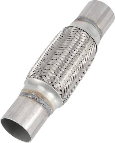 Miniatura 6 de Paquete de 4 tubos flexibles de escape de acero inoxidable de 2 x 6 pulgadas, tubo flexible de escape de doble trenza, longitud total de 10 pulgadas
