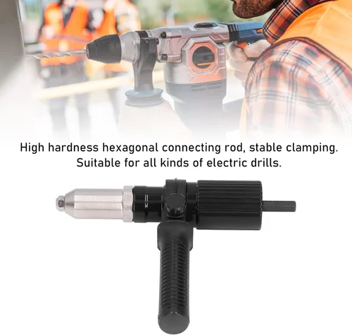 Adaptador de pistola remachadora eléctrica, Accesorio de pistola de remache, Máquina de remache de taladro eléctrico, Remache de agarre y clavo,