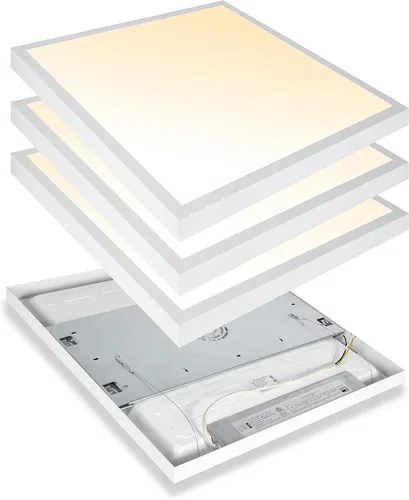Miniatura 11 de Lámpara de panel plano LED negra de 1x4 pies, montaje en superficie, 5000K-4000K-3000K seleccionable y regulable Triac, lámpara de techo rectangular