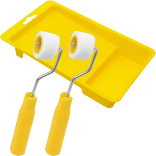 Miniatura 6 de Mini rodillos de pintura de 4/5 pulgadas para retoque de borde o esquina, pinceles de lana de pintura extra pequeños, herramienta de pintura pequeña