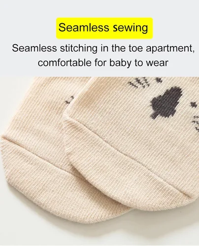 Miniatura 4 de Calcetines antideslizantes para bebés y niños pequeños con agarres, calcetines de dibujos animados para niñas y niños recién nacidos, 5 pares