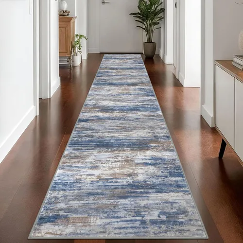 Miniatura 175 de KOZYFLY – Alfombra de pasillo moderna y lavable de diseño abstracto verde, 2 x 5 pies, antideslizante, suave y de pelo corto, ideal para cocina