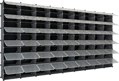 KOUSI Zapatero de 12 niveles con 9 estantes para zapatos, organizador de zapatos, organizador de almacenamiento, armario modular para zapatos con