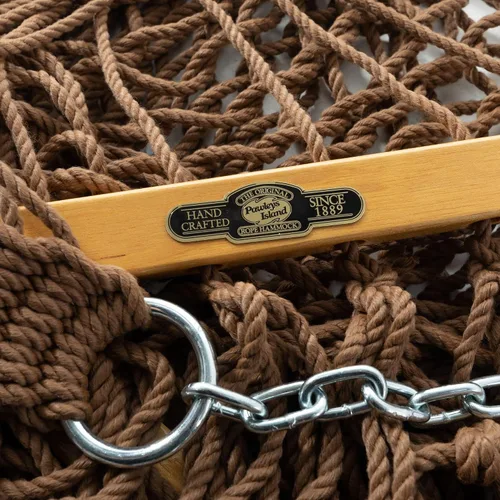 Miniatura 7 de Original Pawleys Island Hamaca individual de cuerda DuraCord marrón antiguo – 12 pies x 50 in., 1 persona, capacidad de 450 libras, barra