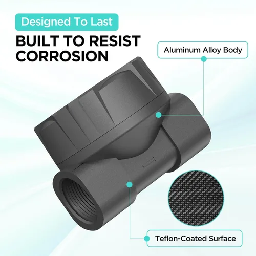 Miniatura 2 de Medidor de flujo resistente a la corrosión impermeable de 1 pulgada con revestimiento de PTFE, medidor de flujo digital NPT en línea de 2.4 a 26.4