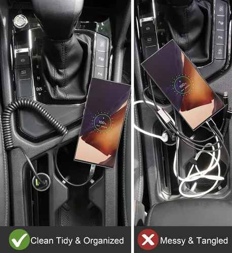 Miniatura 6 de Paquete de 2 cables de carga USB C a USB C en espiral para automóvil, cable de carga rápida USBC tipo C compatible con 17/1615/15 Plus/15 Pro/15 Pro