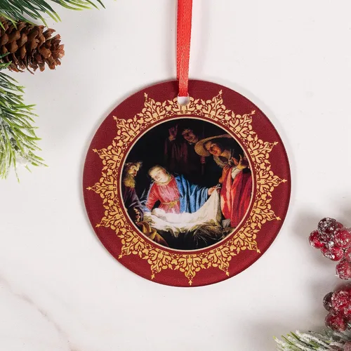 Miniatura 2 de Adoración de los Pastores Adorno Acrílico - Decoración Tradicional Católica y Cristiana de Navidad - Escena de la Natividad, Adornos Decorativos