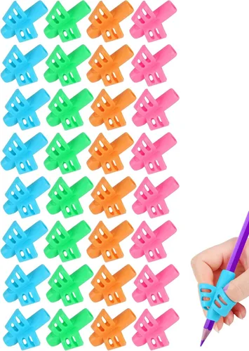 Miniatura 9 de SANNIX Paquete de 16 pinzas de lápiz para escritura a mano para niños, soporte para lápices para niños, agarre de escritura a mano, agarres