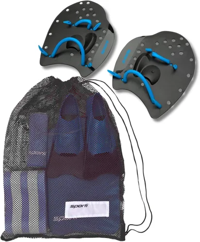 Miniatura 10 de Sporti Palas de natación Power para natación en piscina - Correas ajustables - Equipo para natación en piscina - Palas de mano para adultos y niños