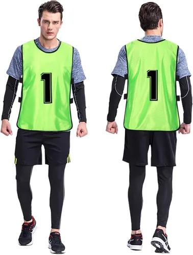 Miniatura 4 de Scrimmage - Chaleco de entrenamiento de equipo deportivo con pinnies reversibles numerados para equipo de fútbol para niños, jóvenes y adultos
