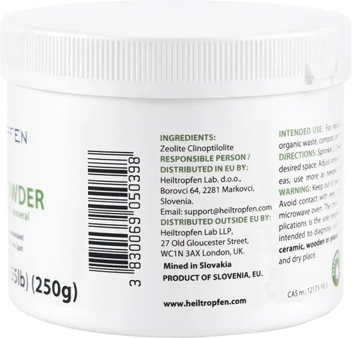 Miniatura 2 de Polvo de zeolita 3 veces activado 0.55 libras 8.82 oz Ultra fino menos de 2 µm Clinoptilolita 94+-3% Polvo mineral natural Heiltropfen®