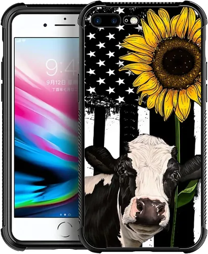 Miniatura 29 de Funda compatible con iPhone 7/8, diseño de bandera estadounidense con diseño de tiro con arco al aire libre, a prueba de golpes, antiarañazos